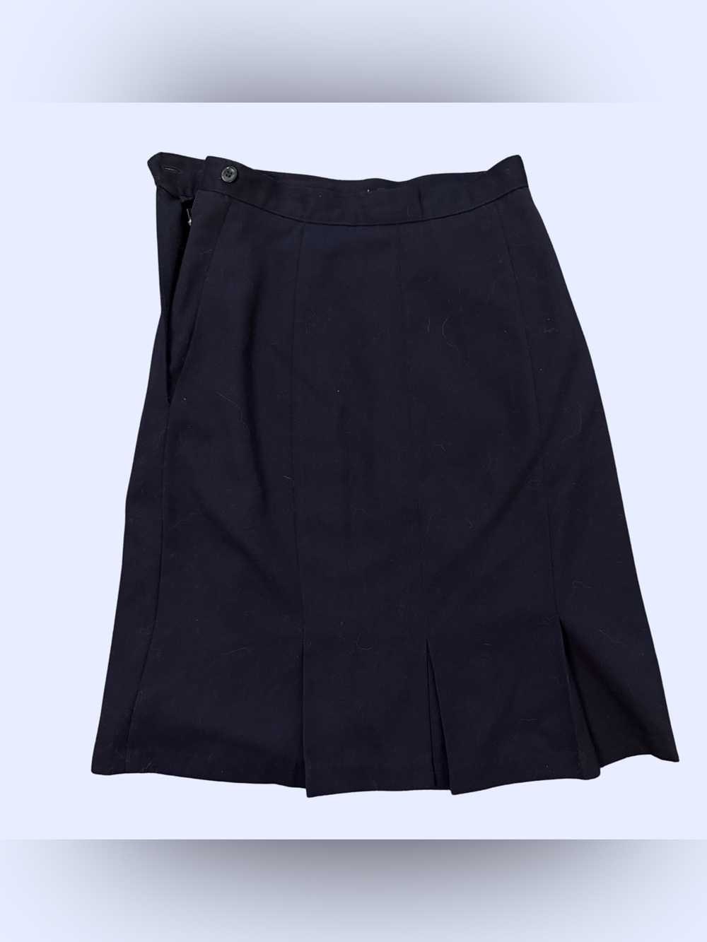 Vintage LA VOGUE Dark Navy Pencil Skirt with Front Pleats